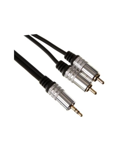 3.5 mm STEREOPLUG NAAR 2 x RCA AUDIOPLUG / STANDAARD / 2.5 m / VERGULD