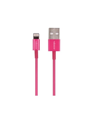 USB A MALE TO LIGHTNING 8-PIN MALE CABLE - MAGENTA - 1 m