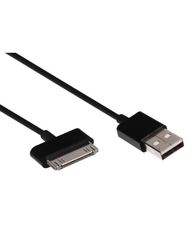 USB 2.0 A MALE to APPLE® 30-PIN MALE CABLE - BLACK - 1 m