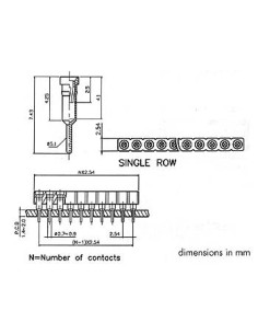 TULIP IC SOCKET, SINGLE STRIP ROW 36 CONTACTS, PITCH... 2