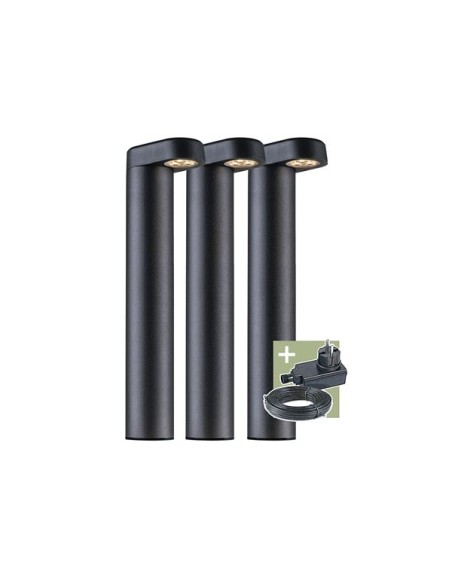 Ludeco - Oskar - borne lumineuse - set (3 pcs) - 12 V - 150 lm - 1.5 W - blanc chaud