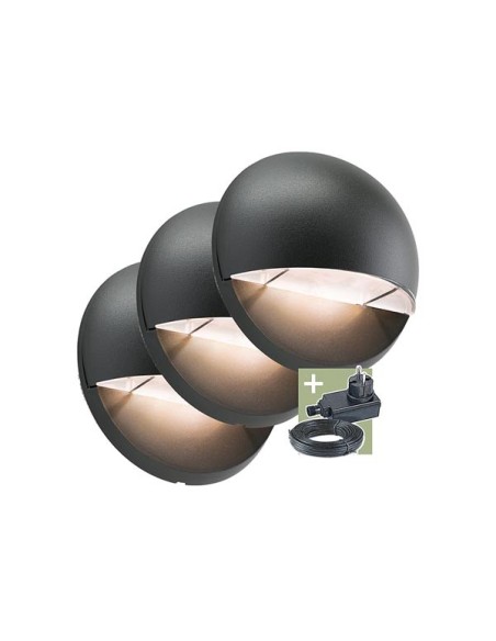 Ludeco - Vidar - Wandleuchte - 3er-Set - 12 V - 90 lm - 1 W - Warmweiß