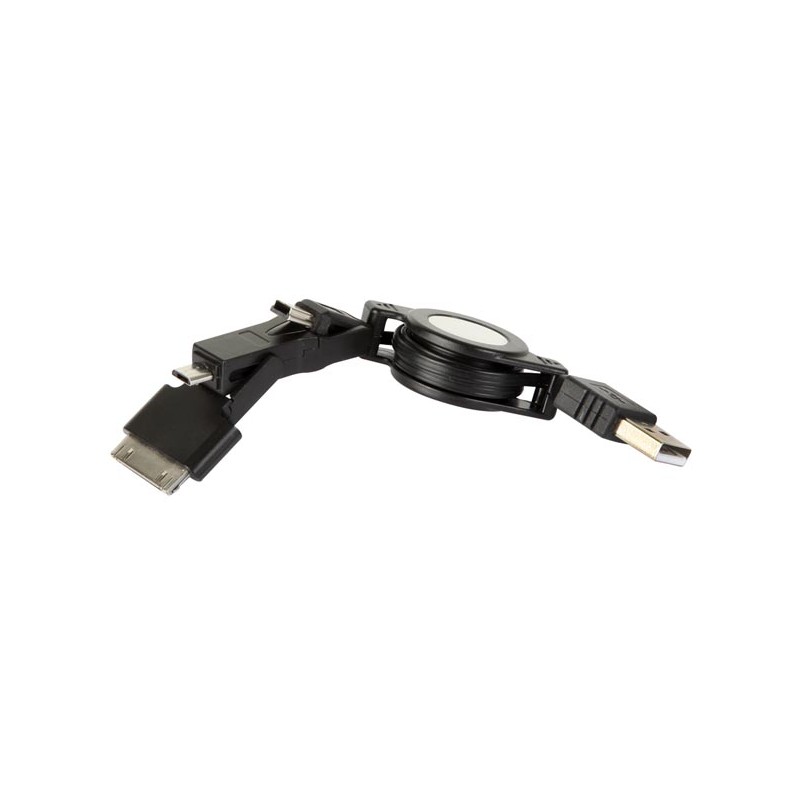 USB VERS MINI USB + MICRO USB + IPAD/IPOD - RÉTRACTABLE