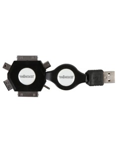 CÂBLE DE CHARGE USB RÉTRACTABLE - 6 EN 1 - MÂLE/MÂLE -...