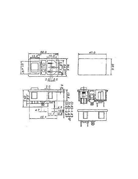 MALE AC POWER SOCKET, CHASSIS TYPE WITH SWITCH AND FUSEHOLDER