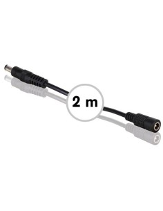 DC POWER EXTENSION CABLE WITH MALE-FEMALE PLUG - 2 m - BLACK
