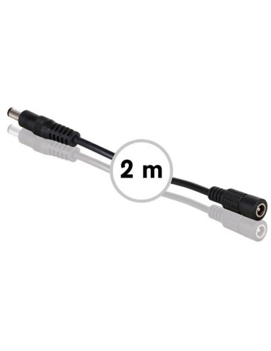 VERLENGSNOER MET DC-VOEDINGSCONNECTOR (MANNELIJK-VROUWELIJK) - 2 m - ZWART