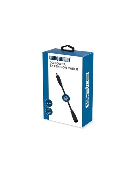 DC POWER EXTENSION CABLE WITH MALE-FEMALE PLUG - 2 m - BLACK