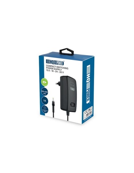 COMPACTE SCHAKELENDE VOEDING MET INSTELBARE UITGANG - 13.5 TOT 30 VDC - 30 W - 1 A max.