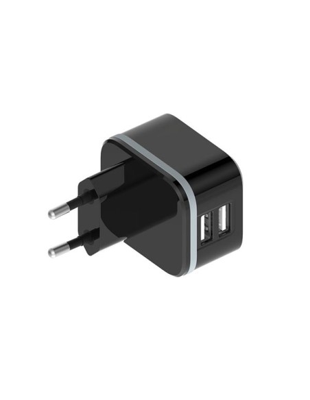 CHARGEUR COMPACT AVEC 2 CONNEXIONS USB 5 V - 3.4 A max. ( 2.4 + 1 A ) - 17 W max.