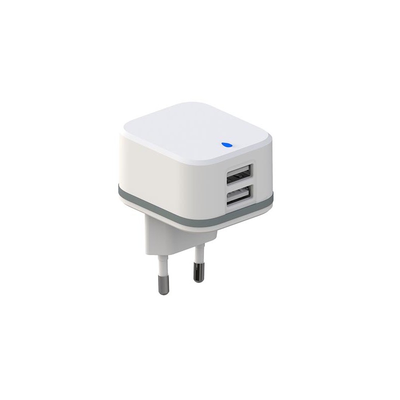 COMPACT CHARGER WITH DUAL USB OUTPUT 5 V - 3.4 A max. ( 2.4 + 1 A ) - 17 W max.