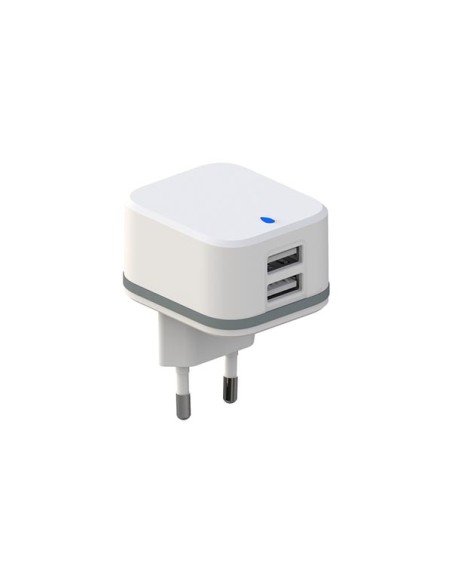 COMPACTE LADER MET 2 USB-AANSLUITINGEN - 5 V - 4.8 A max. - 24 W max. - WIT