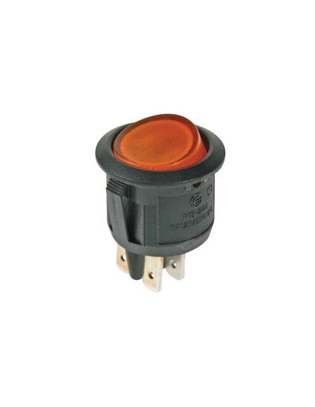 ILLUMINATED ROCKER SWITCH - AMBER - DPST/ON-OFF