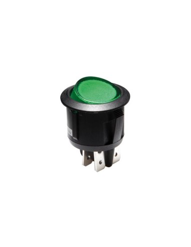 ILLUMINATED ROCKER SWITCH  - GREEN - DPST/ON-OFF