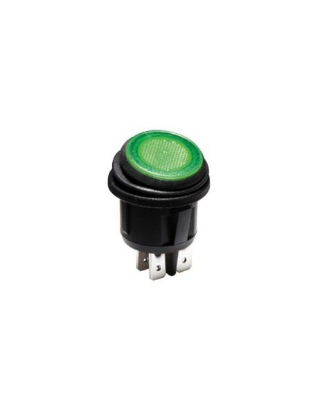 VERLICHTE ROCKERSCHAKELAAR - GROENE LED 12 V - 2P DPST / ON-OFF
