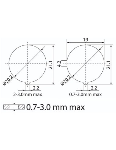 ILLUMINATED ROCKER SWITCH - RED LED 12V- 2P/ON-OFF