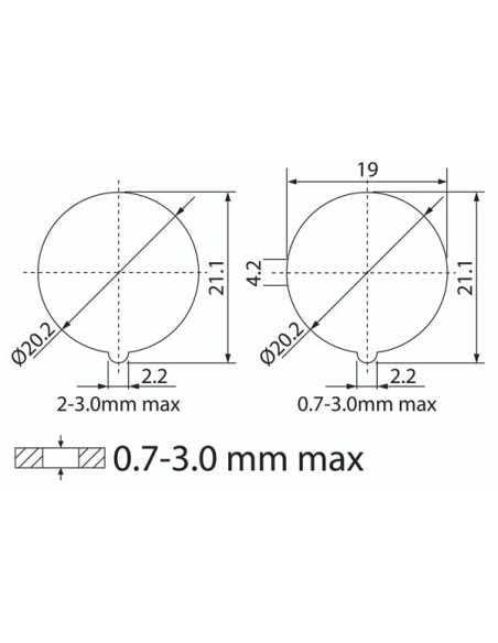 WIPPENSCHALTER MIT BELEUCHTUNG - ROTE LED 12V- 2P/ON-OFF