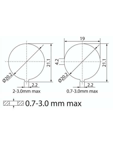 WIPPENSCHALTER MIT BELEUCHTUNG - ORANGE LED - 2P DPST / ON-OFF 12 V