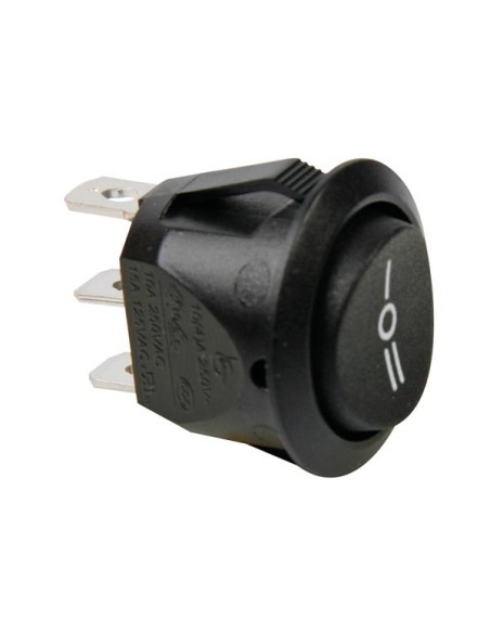 BLACK ROCKER SWITCH BUTTON 1P SPDT ON-OFF-ON