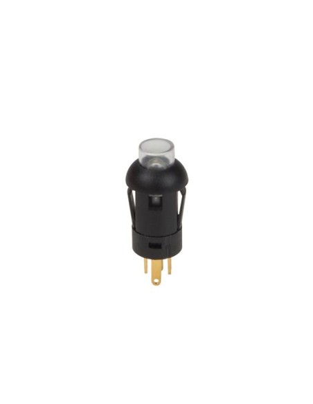 DRUKKNOP - MINIATUUR - ROND - SPST (AAN)-UIT - 1P - MET KABELS - RODE LED