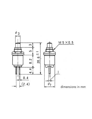PUSH-BUTTON SWITCH OFF-(ON) BLACK