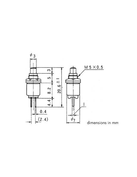 PUSH-BUTTON SWITCH OFF-(ON) BLACK