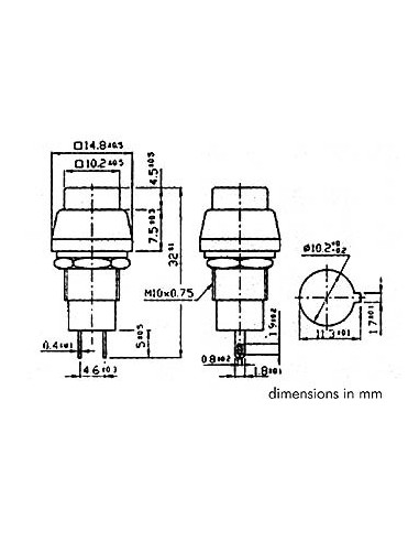 DRUCKSCHALTER AUS-EIN - SILBERLEGIERUNG