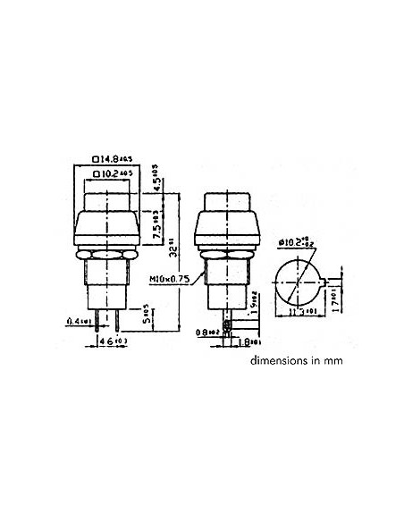 BOUTON-POUSSOIR OFF-ON ARGENTE