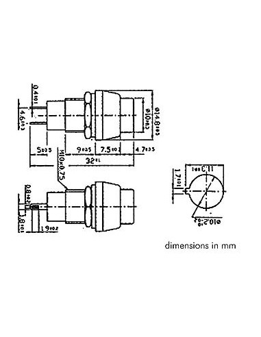 PUSH-BUTTON SWITCH OFF-ON SILVER