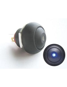 MINI PUSH BUTTON WITH BLUE LED 1P SPST OFF-(ON)