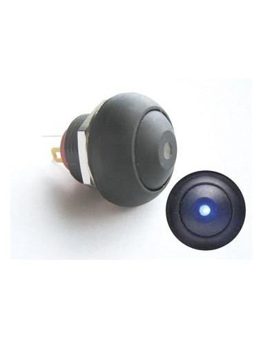 MINI PUSH BUTTON WITH BLUE LED 1P SPST OFF-(ON)