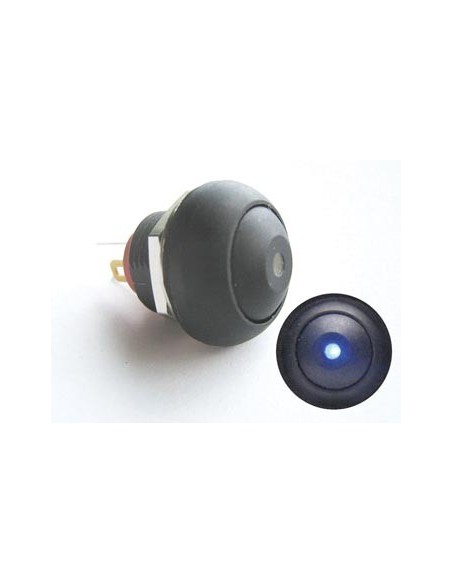 MINI PUSH BUTTON WITH BLUE LED 1P SPST OFF-(ON)