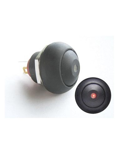 MINI PUSH BUTTON WITH RED LED 1P SPST OFF-(ON)