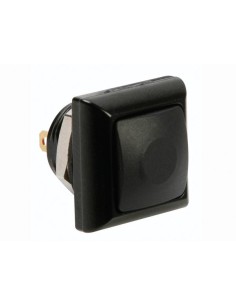 POUSSOIR MÉTALLIQUE CARRÉ AVEC CAPUCHON NOIR - 1P SPST...