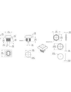 VIERKANTE METALEN DRUKSCHAKELAAR MET GROEN KAPJE - 1P... 2