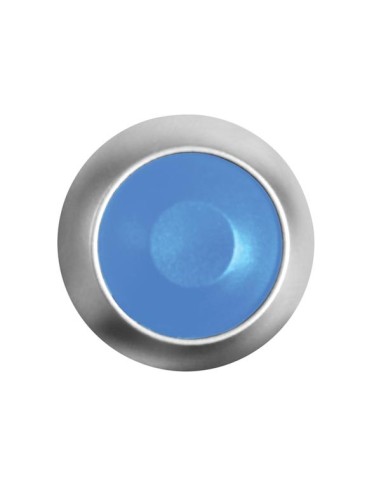 MINI ROUND METAL PUSH BUTTON WITH BLUE BUTTON...