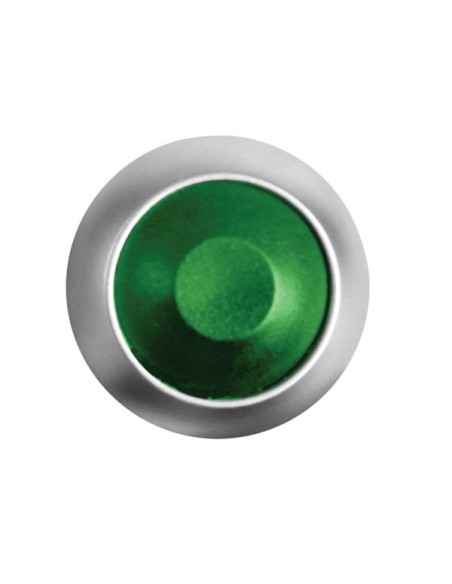 RONDE METALEN DRUKSCHAKELAAR MET GROEN KAPJE - 1P SPST OFF-(ON)