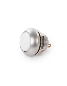 POUSSOIR MÉTALLIQUE ROND AVEC CAPUCHON BLANC - 1P SPST...