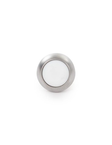 MINI ROUND METAL PUSH BUTTON WITH WHITE BUTTON...