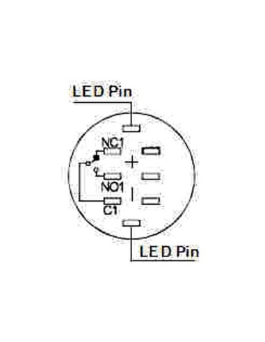 BOUTON-POUSSOIR ROND MÉTALLIQUE SPDT 1NO 1NC