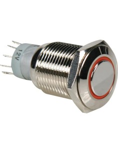DRUCKTASTER - RUND - METALL - SPDT 1NO 1NC - ORANGE...