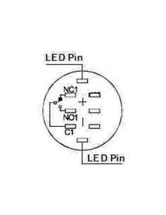 RONDE METALEN DRUKKNOP SPDT 1NO 1NC - RODE RING 2
