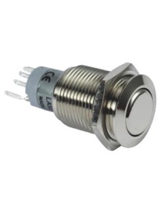 BOUTON-POUSSOIR ROND MÉTALLIQUE DPDT 2NO 2NC