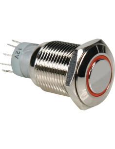 INTERRUPTEUR MÉTALLIQUE ROND SPDT 1NO 1NC - ANNEAU ORANGE