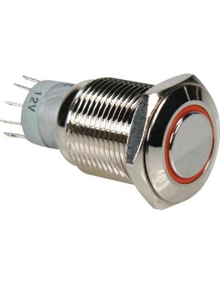 DRUCKSCHALTER - RUND - METALL - SPDT 1NO 1NC - ORANGE RINGBELEUCHTUNG