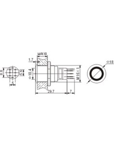 RONDE METALEN SCHAKELAAR SPDT 1NO 1NC - WITTE RING 2