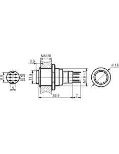 HIGH ROUND METAL SWITCH SPDT 1NO 1NC 2