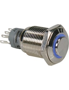 HOGE RONDE METALEN SCHAKELAAR SPDT 1NO 1NC - BLAUWE RING