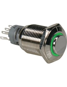 HOGE RONDE METALEN SCHAKELAAR SPDT 1NO 1NC - GROENE RING