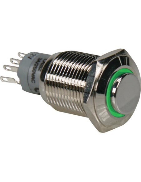 HOGE RONDE METALEN SCHAKELAAR SPDT 1NO 1NC - GROENE RING